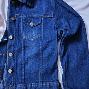 Navy Blue Denim Jacket For Women