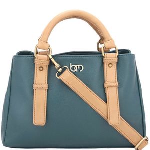 Women Green Beige Hand Held Bag