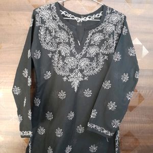 Black Chikan Short Kurti