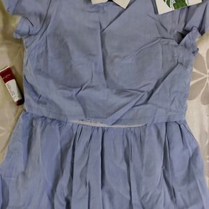 Collared Baby Blue Dress