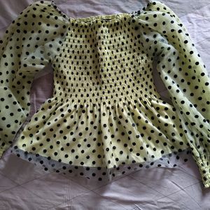 Beautiful Green Polka Dot Top