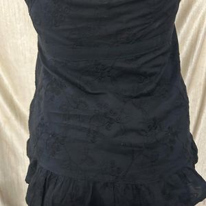 Black Cotton Lace Dress