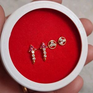 Beautiful New Desiner Studs 2 Pairs