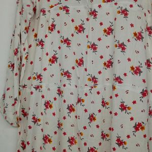 White Floral Printed Dress From MANGO