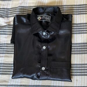 Party Wear Shirt (Solid Black - size S)