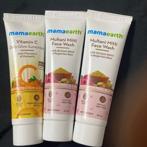 Mama Earth Multani Mitti Facewash And Sunscreen