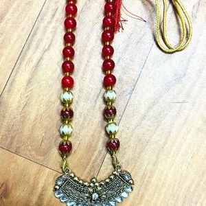 Red Pearl Traditional Necklace (N-2)