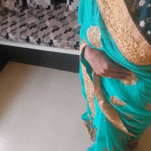 Kundan Work Saree