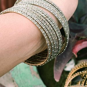 Gold Silver And Clrful Bangles