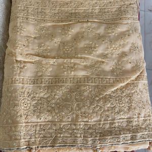 Georgette Chikan Kari Saree