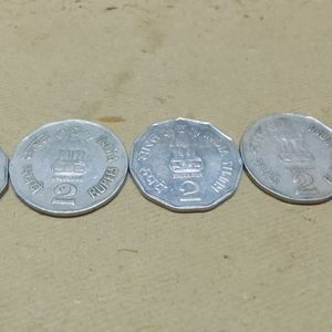 Old Indian Irigation 2 Rupees Coins Set 5