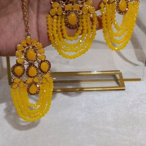 New Without Tag Mangtika With Earrings Set