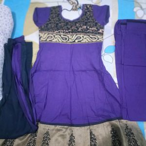 Traditional Anarkali Kurta, Bottom & Dupatta Set.