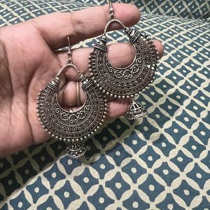 Oxidised Round Earrings