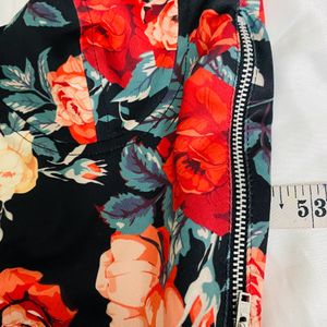 Ewa Young Black Floral Crop Top & Skirt (Can Swap)