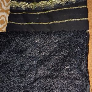 Black party wear saree