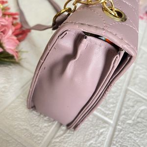 Mauve pink quilted bag