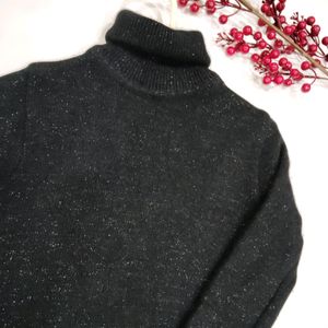 Black Shimmer Turtle neck Sweater