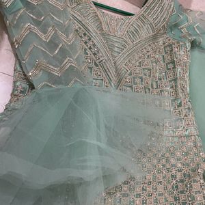 ATWedding Wear Mint Green Colour Dress With Chunni