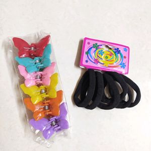 Hair Clips & Rubberband + Free Gift