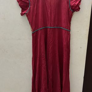 Dark Red Anarkali Dress