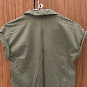 Cropped Olive Green Top