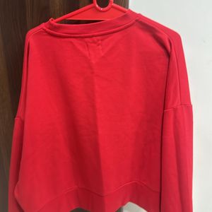 Red Crop Sweatshirt