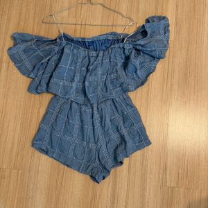 Blue Texture Romper