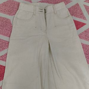 white flared jeans