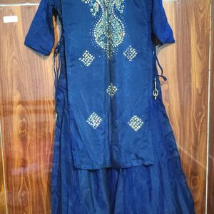 Ethenic Gown Attached Kurti Style