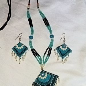 Bohemian Necklace With Earrings Set