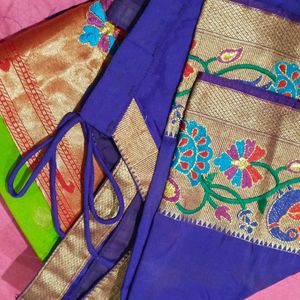 Green Colour Saree With Embroidery