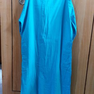 Men Blue Cotton Kurta