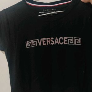 Versace Black Cropped Tshirt