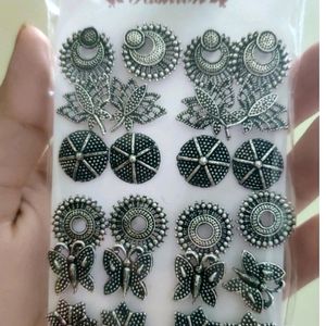 Brand New Oxidised Earrings Set Of 12