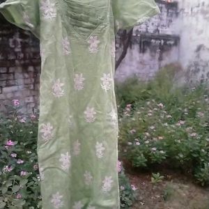 Green Kurti With Different Neck Design