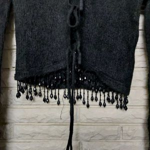 Alpaca Wool Cardigan With Beads