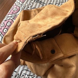 Tan Button Down Mini Skirt