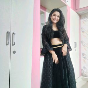 Black Velvet Lehenga Choli