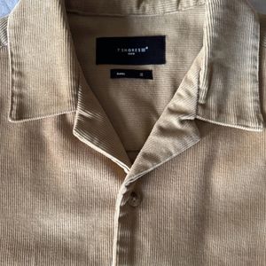 Corduroy Textured Khaki Shirt