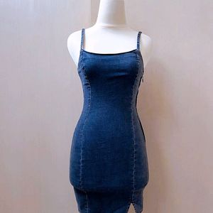 Fitted Denim H&m Dress