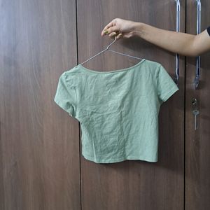 Olive Green Crop Top