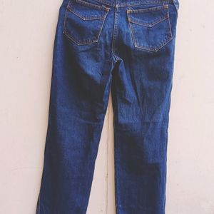 Navy Blue Straight Leg Jeans