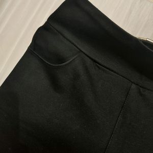 Black Flared Leg Trousers