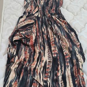 H&M chocolate Brown black red dress