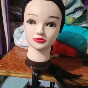 Professional Synthetic Black Long Hair Dummy