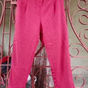 Trouser With Elasticated Waist And Fabric Belt