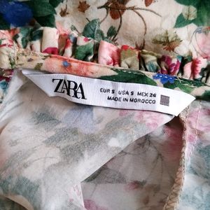 Zara Floral Floaty Tiered Mini Dress