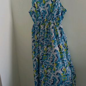 Sleeveless Printed Maxi Gown