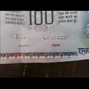 1992 to 1997 100Rs C Rangarajan Note